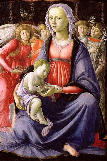 Sandro Botticelli La Vierge et l'Enfant entoures de cinq anges Germany oil painting art